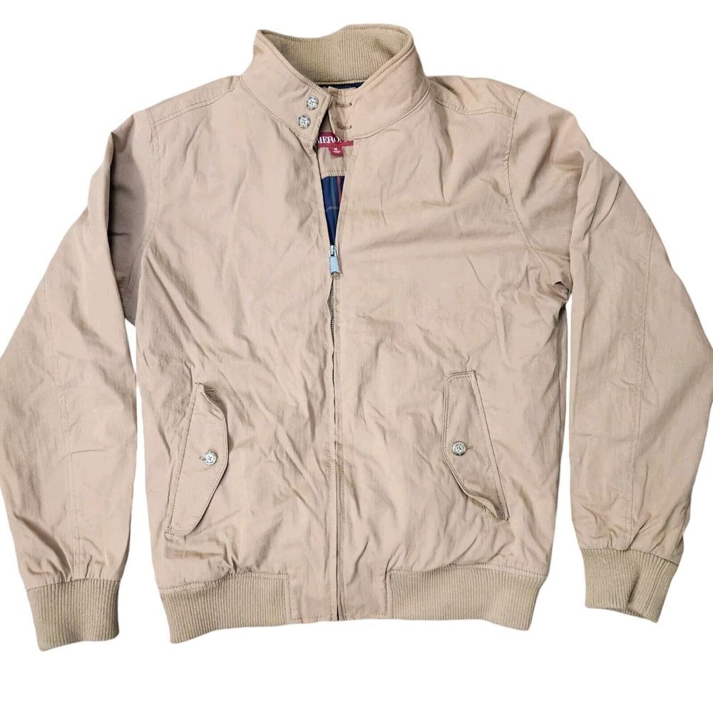 Merona Jacket Mens Size M Full Zip Button Collar Racing‎ style